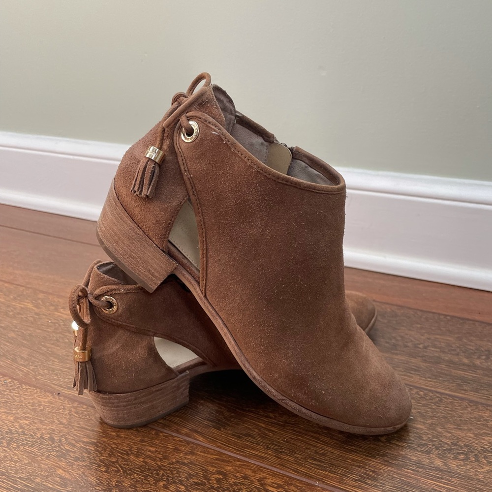 Tan Michael Kors Suede Ankle Booties